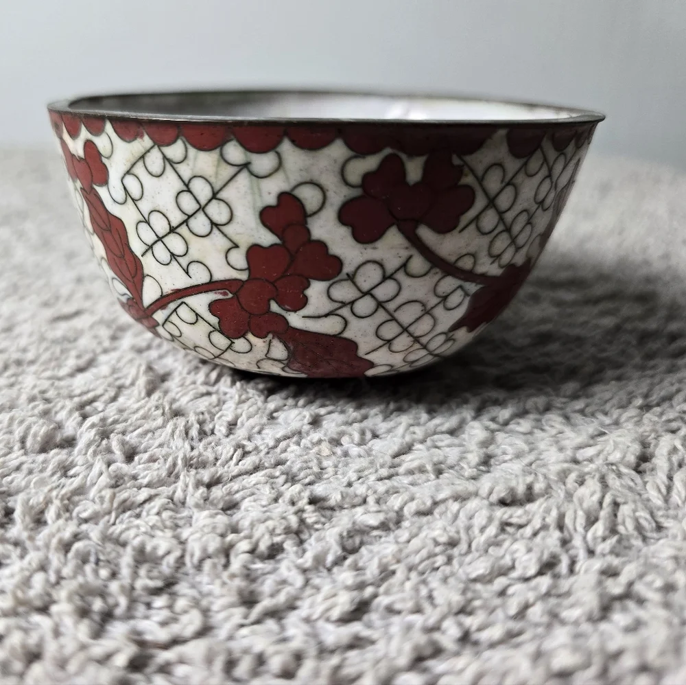 Chinese Cloisonne Floral Bowl